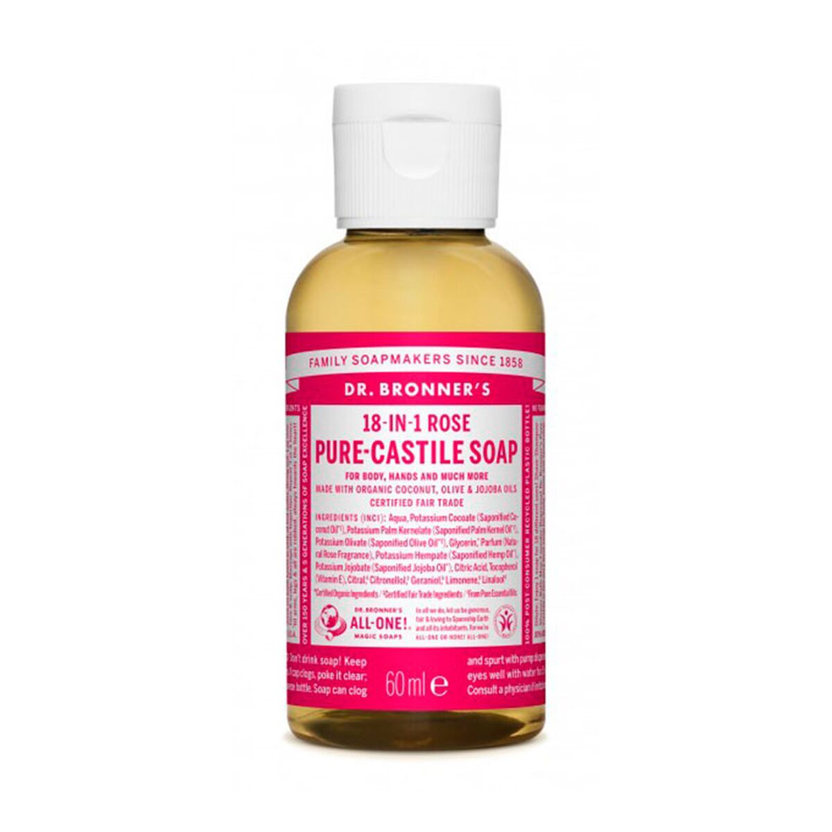 Liquid Soap Dr Bronner's 60 ml Roses-0