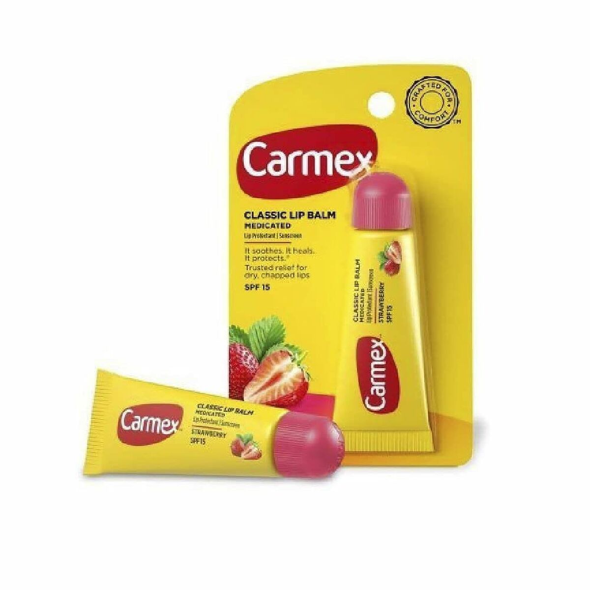 Feuchtigkeitsspendender Lippenbalsam Carmex Carmex Erdbeergelb Rot-8