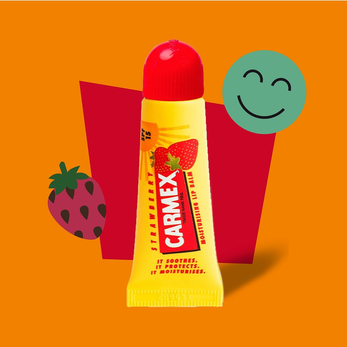 Feuchtigkeitsspendender Lippenbalsam Carmex Carmex Erdbeergelb Rot-7