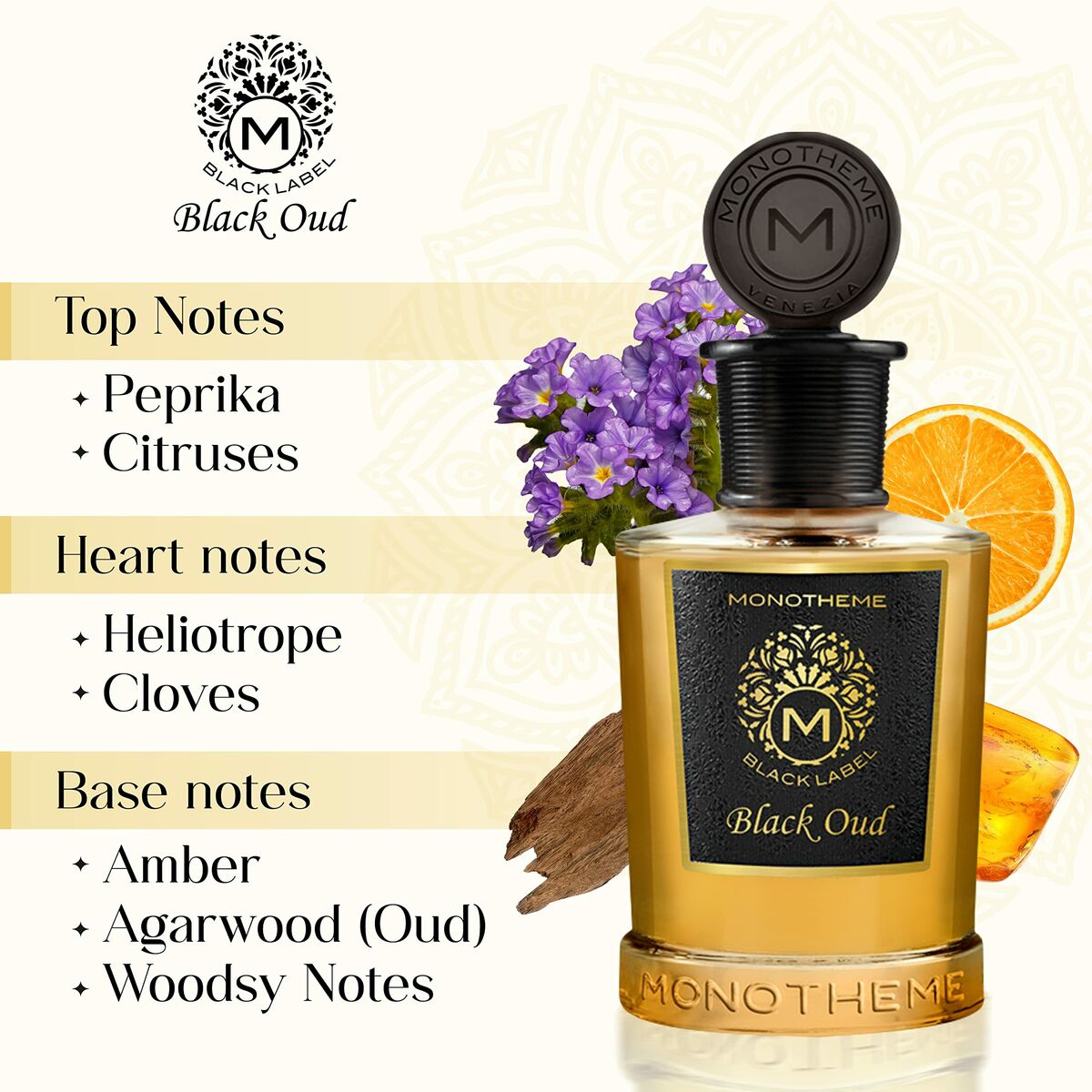 Unisex Perfume Monotheme Venezia BLACK LABEL Black Oud EDP 100 ml-1