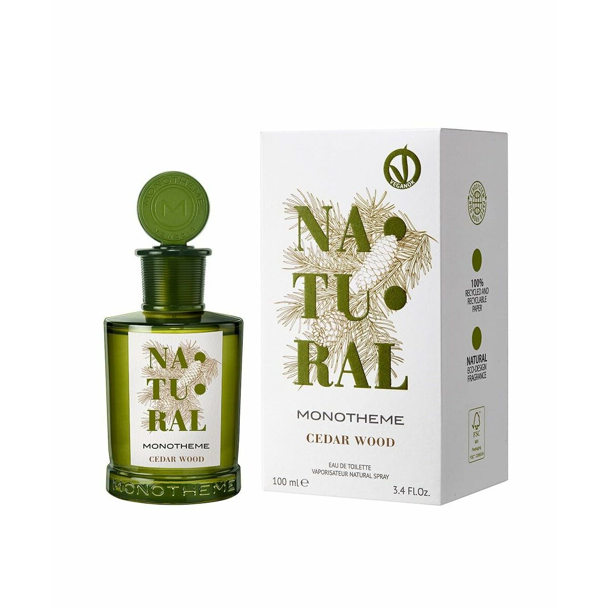 Unisex-Parfüm Monotheme Venezia Natural Cedar Wood EDT 100 ml-0