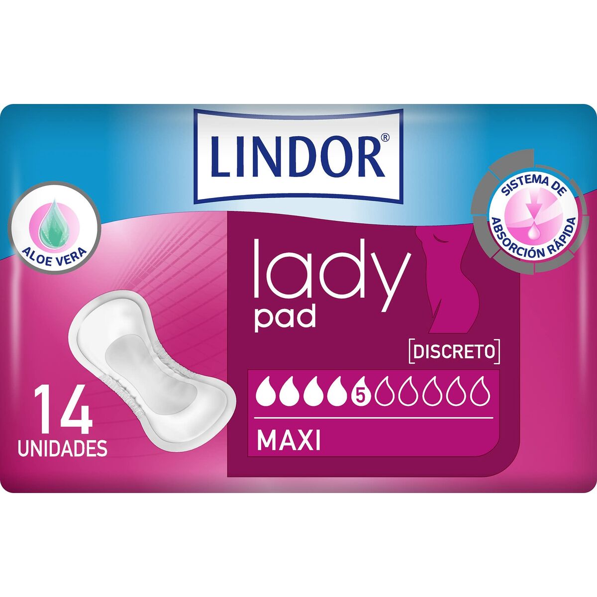 Inkontinenz-Dameneinlage Lindor Lady Pad Maxi 14 Einheiten-0