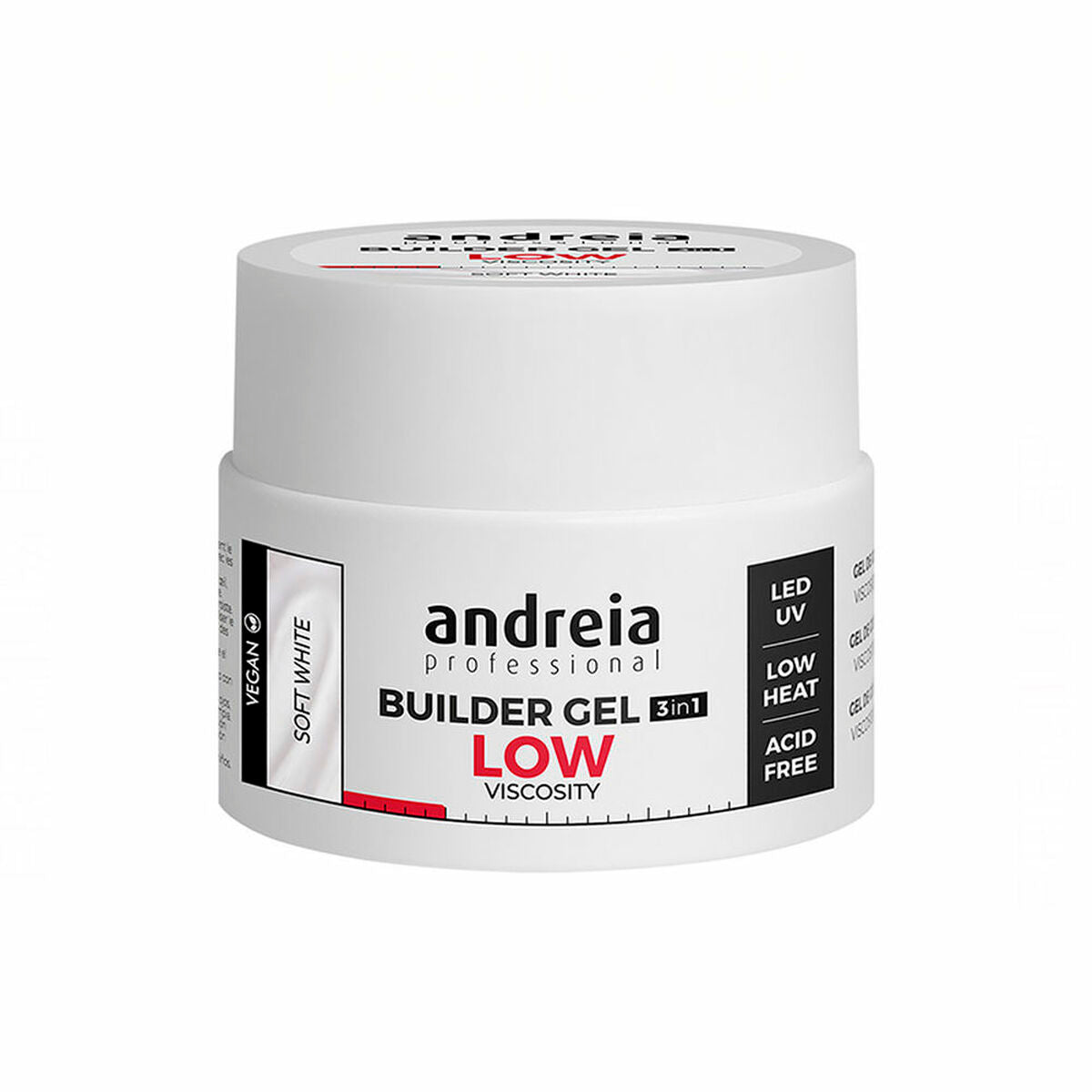 Gel nail polish Builder Low Viscosity Andreia Professional Builder White (44 g)-0
