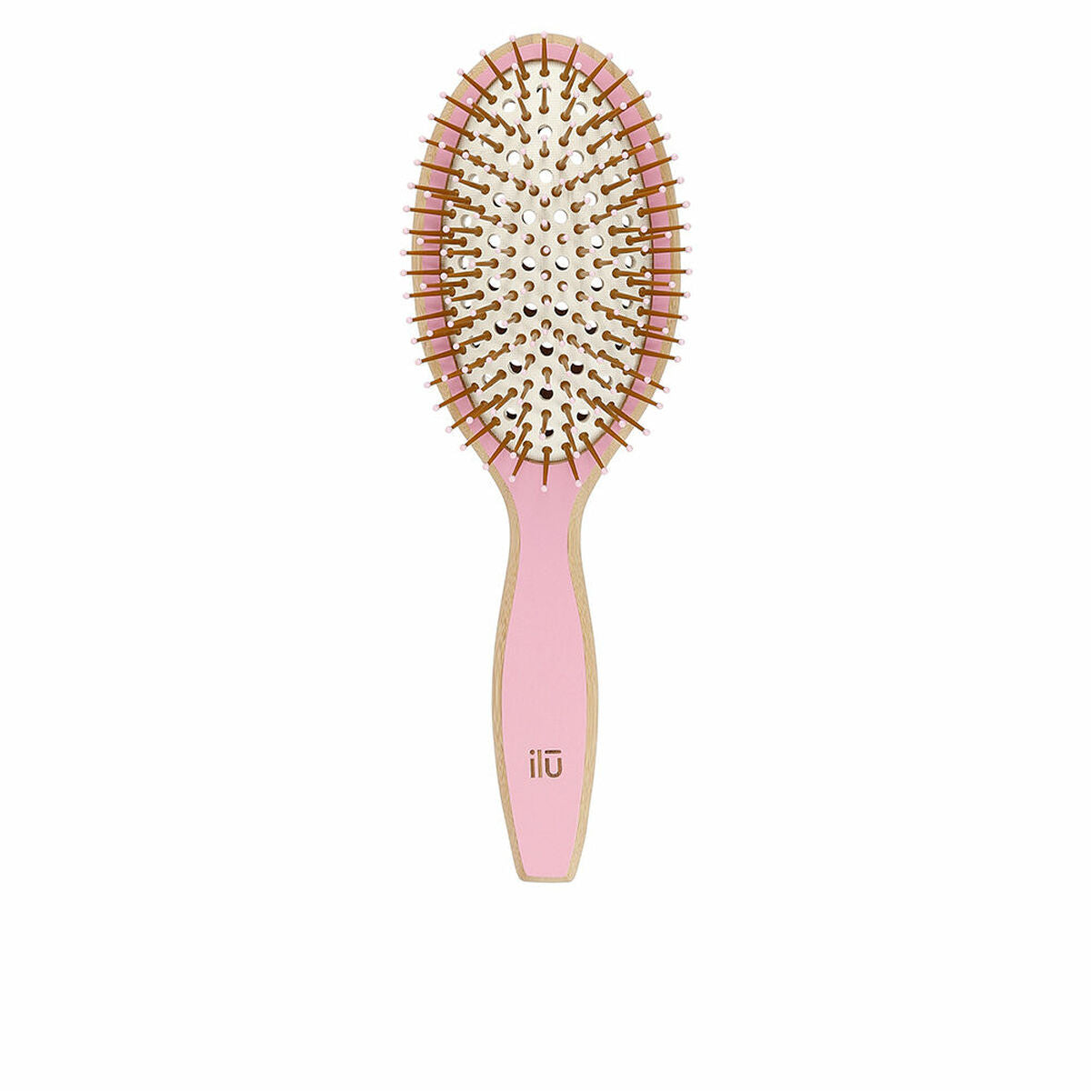 Entwirrende Haarbürste Ilū Bamboom Large Pink Oval-0