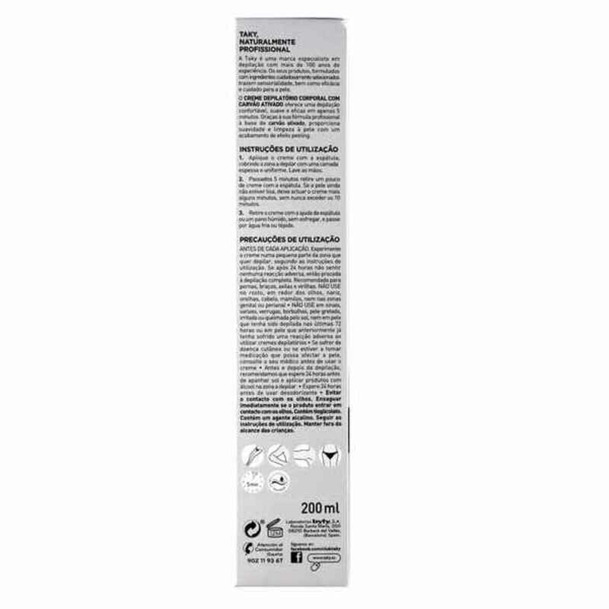 Crème dépilatoire corporelle Carbón Activado Taky Carbon Activado 200 ml-1