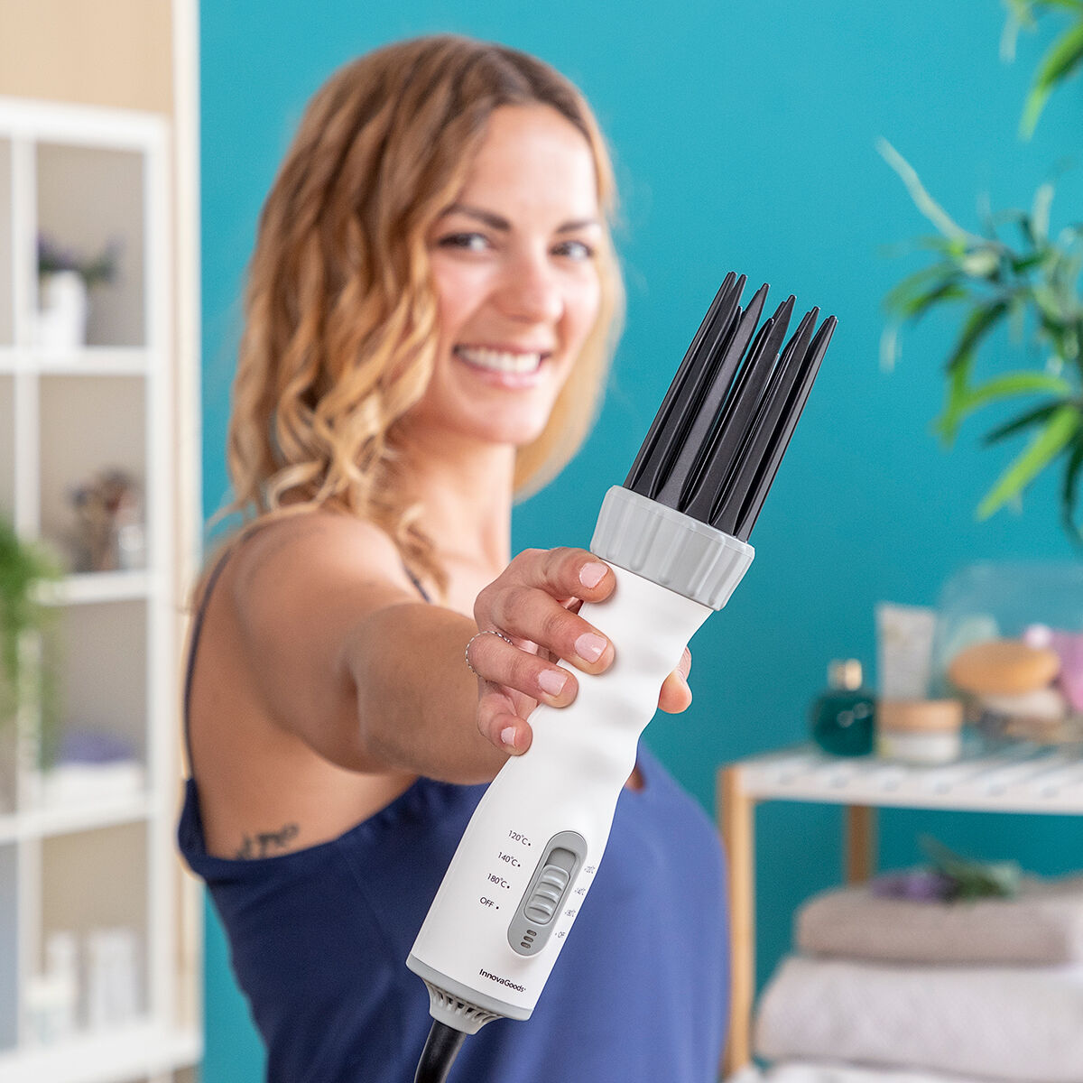 3-in-1 Drying, Styling and Curling Hairbrush Dryple InnovaGoods 550 W-7