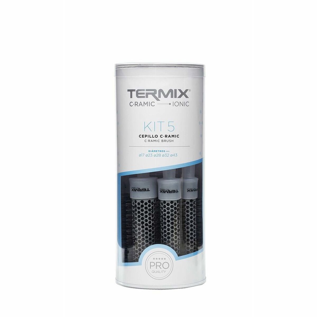 Set piepteni/perii Termix C-Ramic Ionic White (5 buc)-0