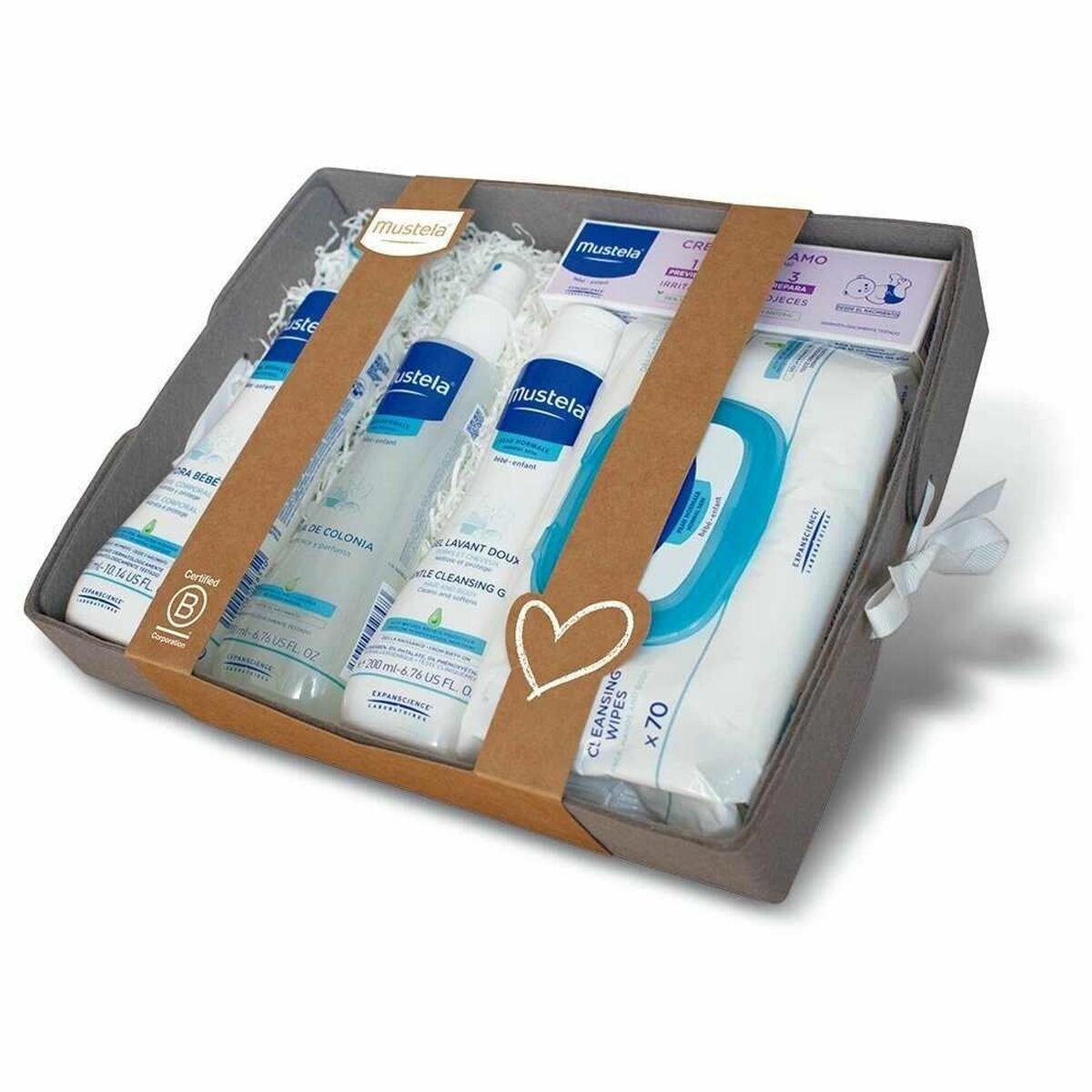 Set d'hygiène Mustela Canastilla Bebé Gris Lote Baby 5 Pièces-0
