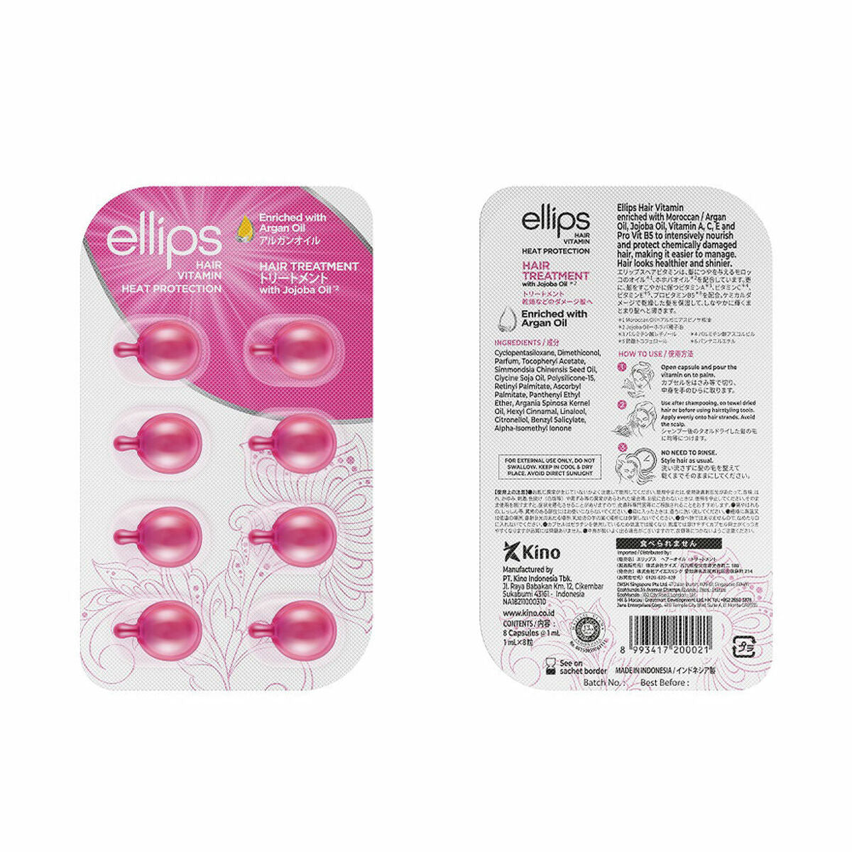Vitamins Ellips Hair Treatment Tablets Thermoprotective Argan Oil-0