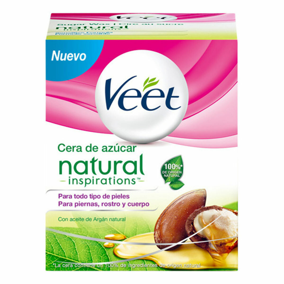 Körperhaarentfernungscreme Veet Cera Tibia Natürliches Arganöl Zucker 250 ml-0