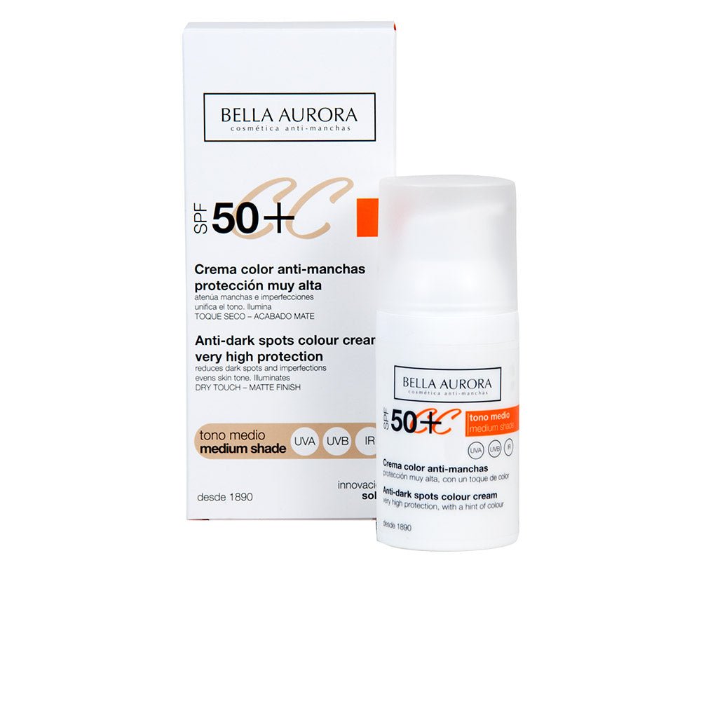 Bella Aurora CC Crema anti-manchas SPF50+ tono medio - Cosmova