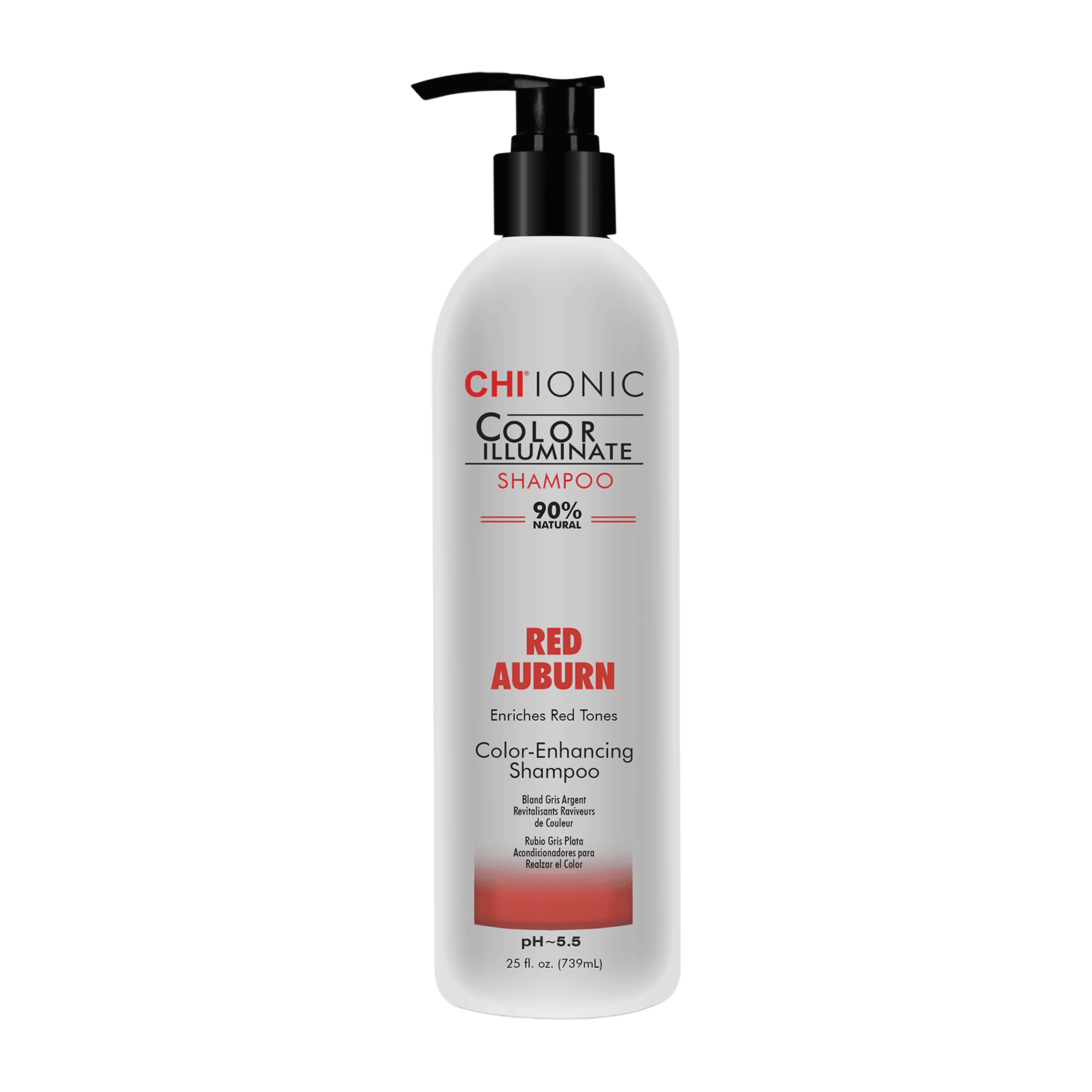 Chi, Ionic Color Illuminate, Senza parabeni, Shampoo colorante, Per capelli di colore naturale e capelli trattati con colore, Red Auburn, 739 ml - Cosmova