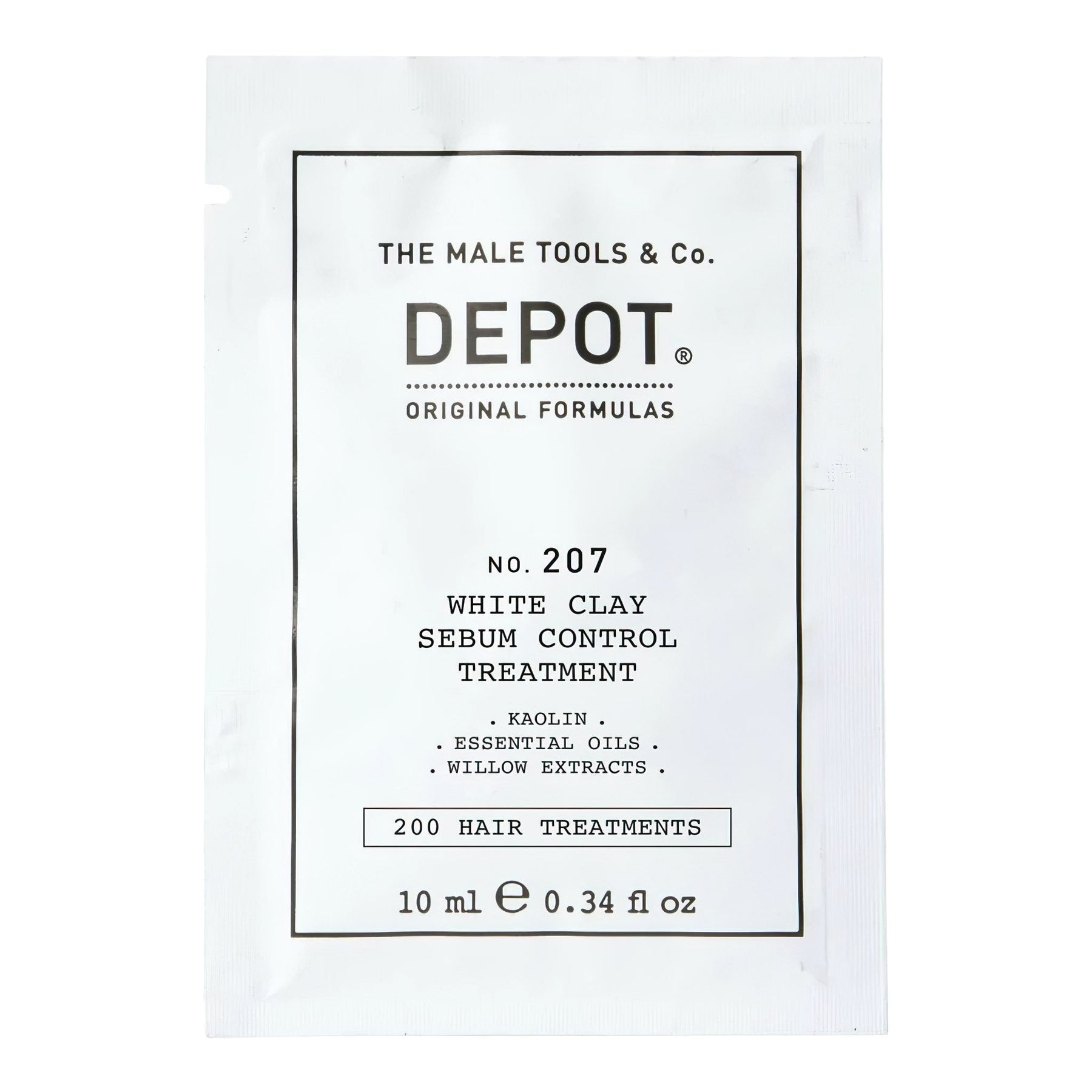 Depot, 200 Hair Treatments No. 207, Caolino, Maschera crema trattamento cuoio capelluto, Per la regolazione del sebo eccessivo, 10 ml - Cosmova