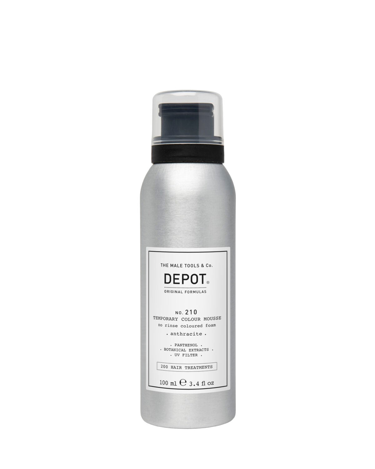 Depot, 200 Hair Treatments No. 210, Pantenolo, Mousse colorante per capelli senza risciacquo, Anthracite, 100 ml - Cosmova