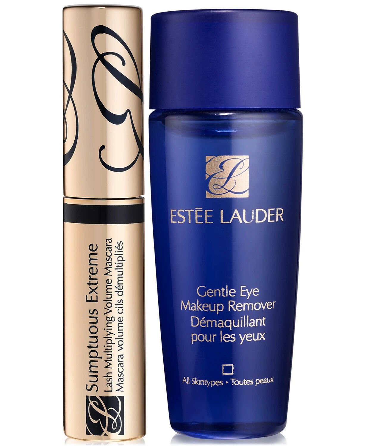 Extreme Lashes Set Estee Lauder: Gentle Eye, Makeup Remover Lotion, 30 ml + Sumptuous Extreme, Waterproof, Volumizing, Mascara, Black, 2.8 ml - Cosmova