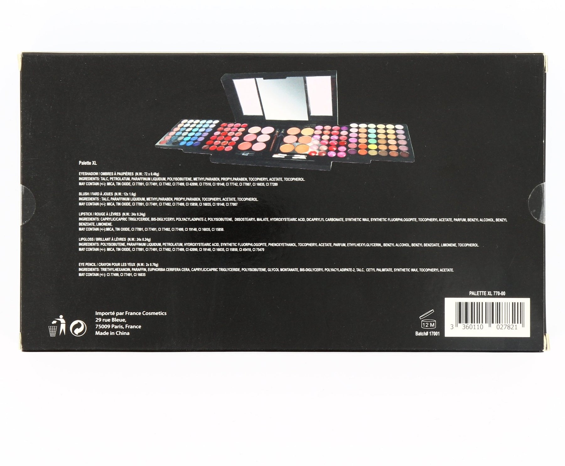 France Cosmetics , France Cosmetics , Palette viso, 72 + 12 + 24 + 24 + 2 pz, 67 g - Cosmova