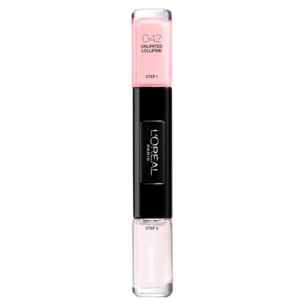 L'Oreal Paris, Infallible, Smalto per unghie 2-in-1, 042, Lollpink Illimitato, 2 x, 5 ml - Cosmova