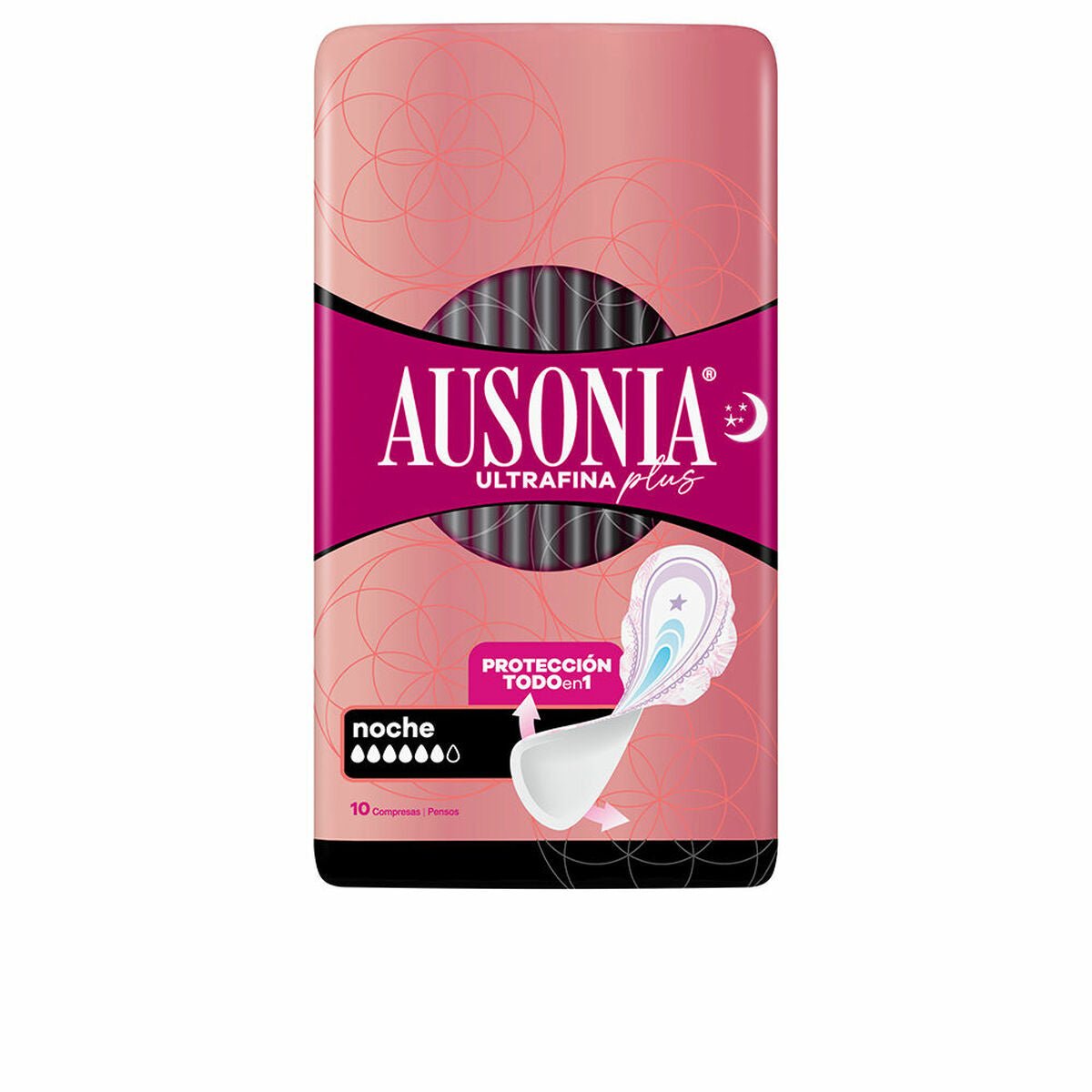Compresas Nocturnas con Alas Ausonia Plus Ultrafinas 10Unidades-0