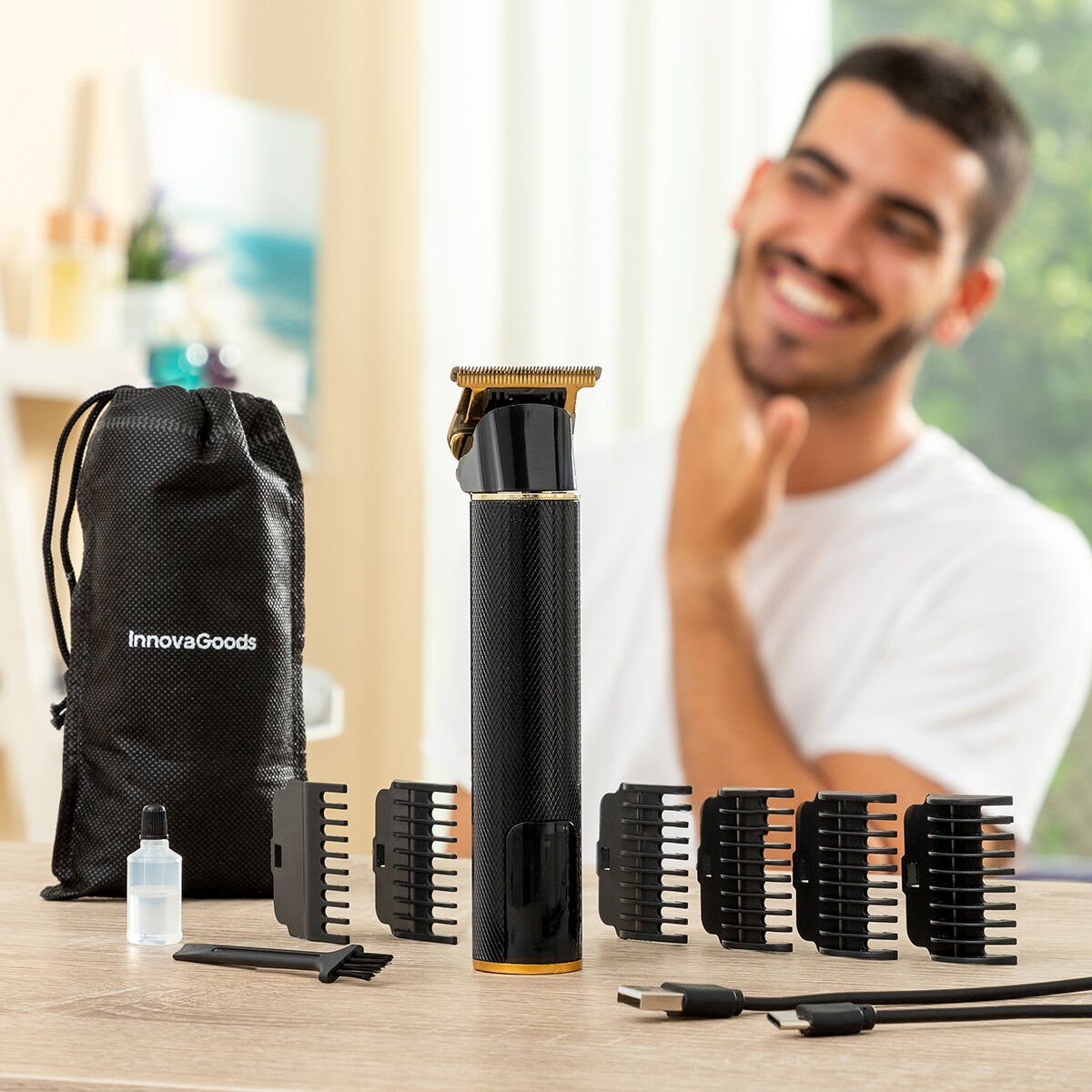 Cortapelos Profesional Recargable con Accesorios Triher InnovaGoods-16
