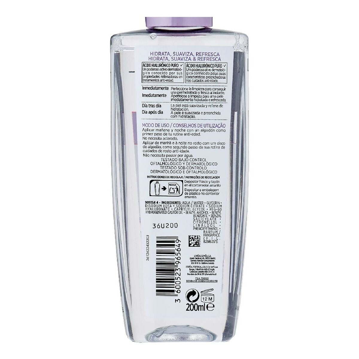 Tonico Detergente Rivitalizzante Revitalift L'Oreal Make Up Filler per le linee del viso (200 ml)-1