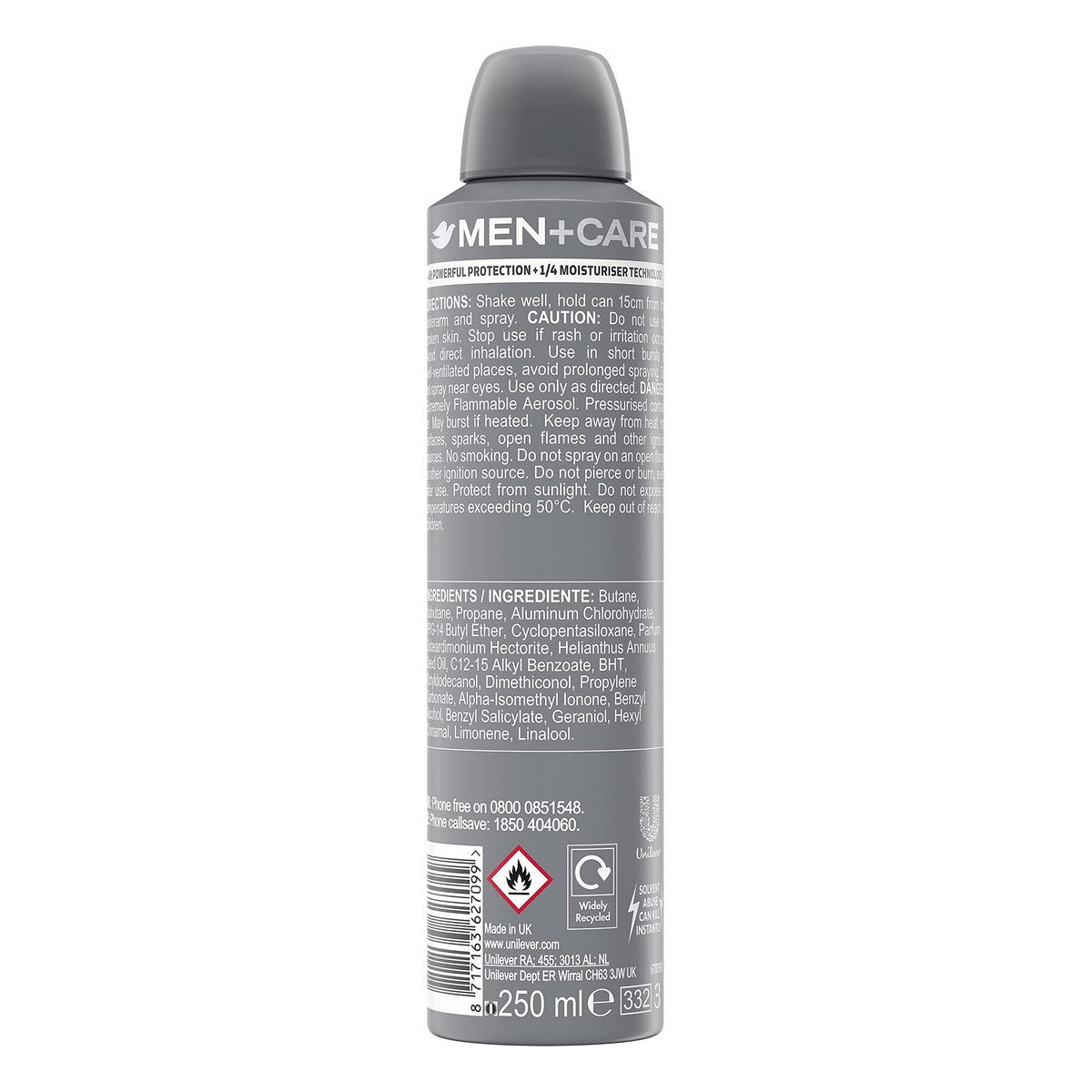 Spray Deodorant Dove Men Sport Active Fresh 250 ml-1