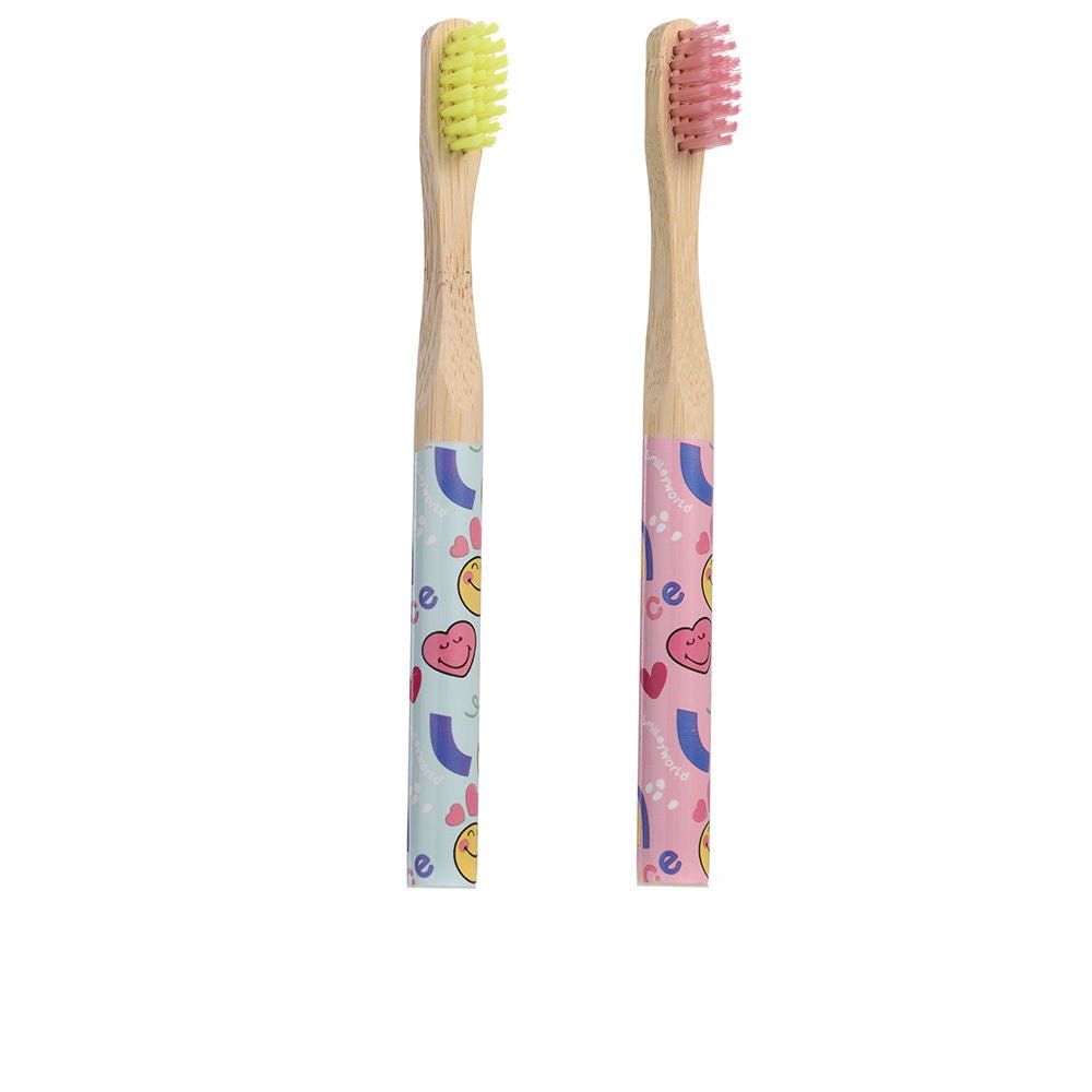 Take Care SMILEY WORD CEPILLO DE DIENTES DE BAMBÚ LOTE 2 pz - immagine 1