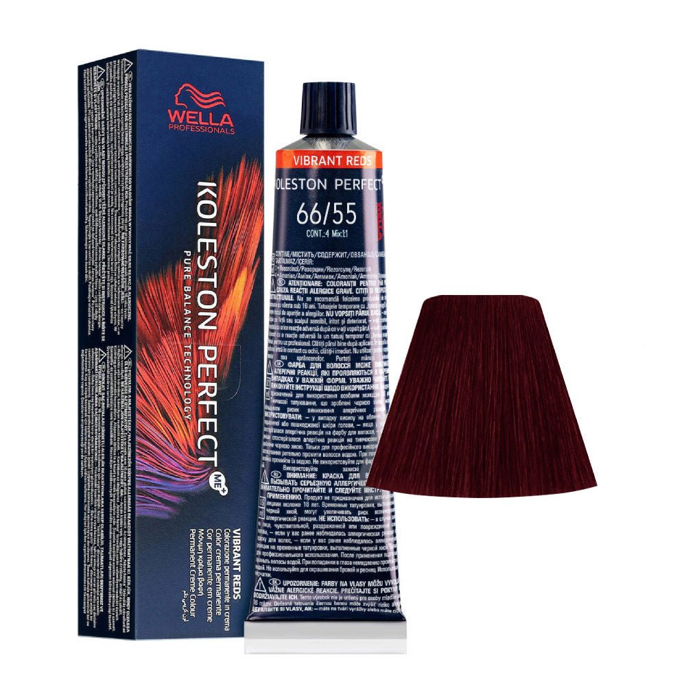 Wella Professionals, Koleston Perfect Me+, Tinta per capelli permanente, 66/55 Intense Dark Blonde Mahon, 60 ml - Cosmova