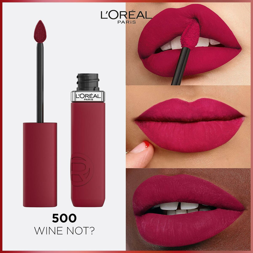 Labial líquido L'Oreal Make Up Infaillible Matte Resistance Wine ¿no? Nº 500 (1 Unidad)-3