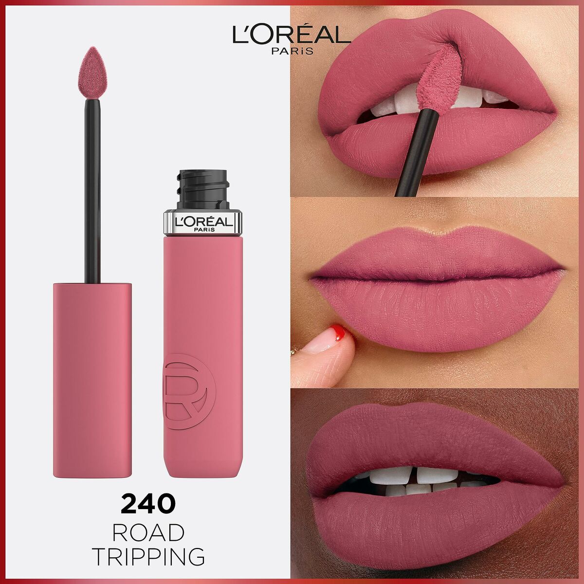 Rouge à lèvres liquide L'Oreal Make Up Infaillible Matte Resistance Road Tripping Nº 240 (1 Unité)-3