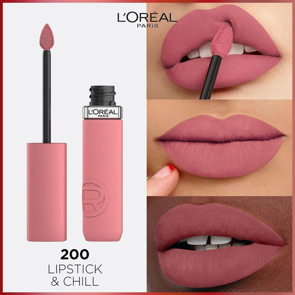 Labial líquido L'Oreal Make Up Infaillible Matte Resistance Lipstick & Chill Nº 200 (1 Unidad)-3