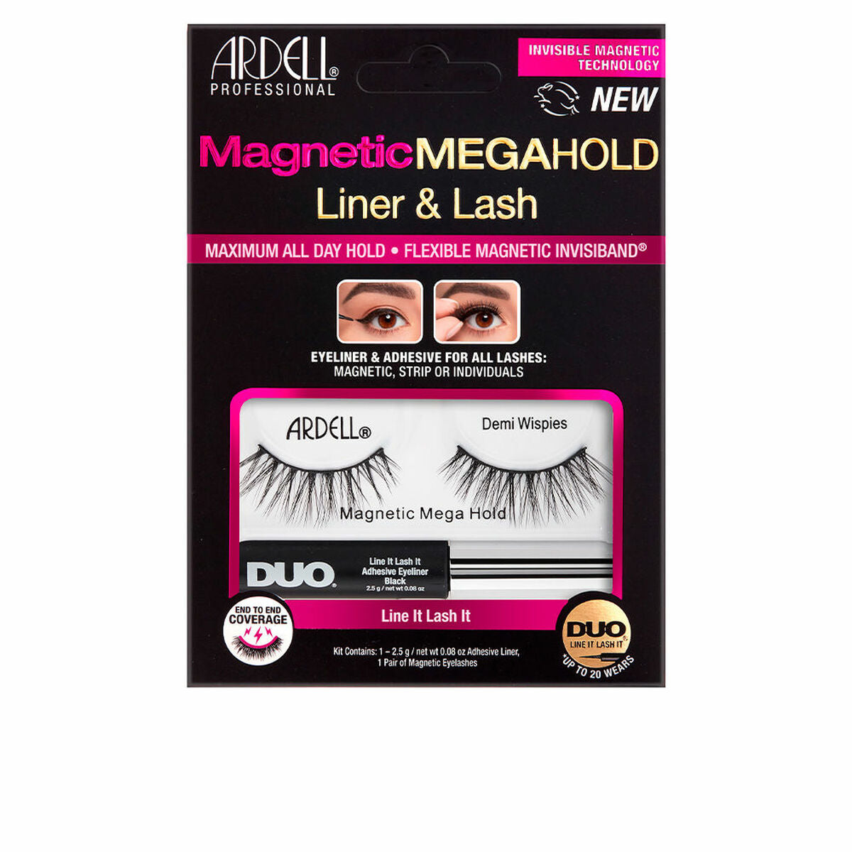 Set de pestañas postizas Ardell Magnetic Megahold Liner Lash (2 Unidades)-0
