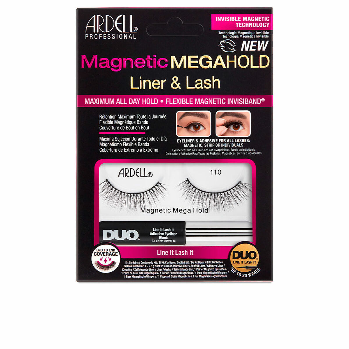 Set of false eyelashes Ardell Magnetic Megahold Liner & Lash Nº 110-0