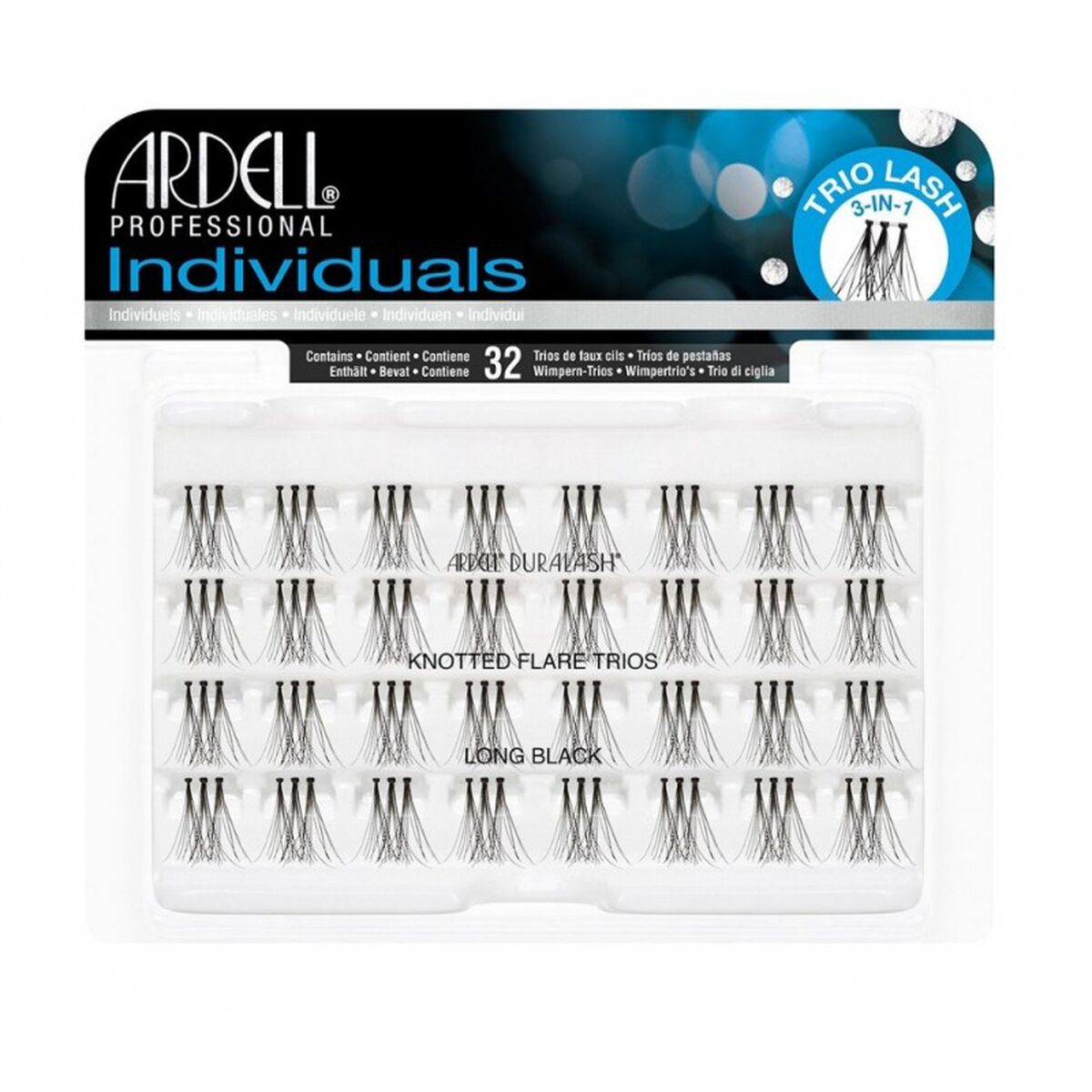 Set de pestañas postizas Ardell Duralash Long Black Pestañas individuales 32 Unidades-0