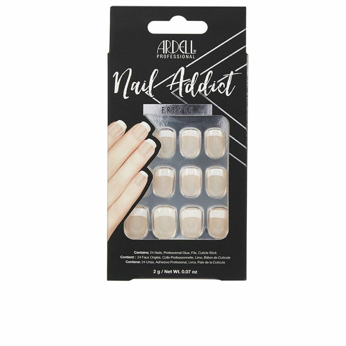 False nails Ardell Nail Addict Classic French (24 pcs)-0