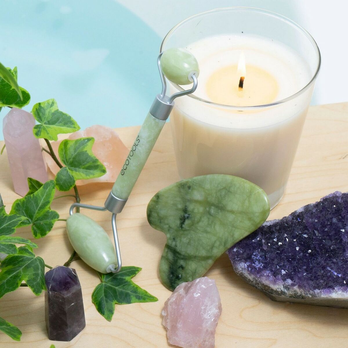 Trattamento Antietà Viso e Collo Ecotools Jade Jade Set 2 Pezzi-1