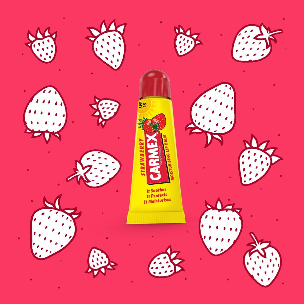 Feuchtigkeitsspendender Lippenbalsam Carmex Carmex Erdbeergelb Rot-2