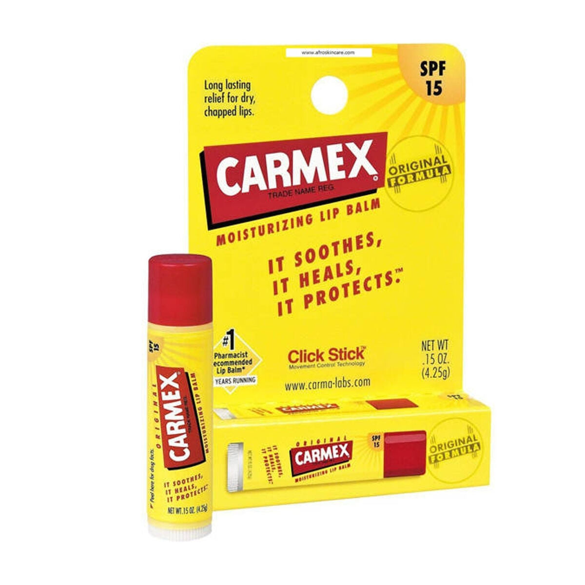 Moisturising Lip Balm Carmex Classic Yellow Black Spf 15 Stick-2