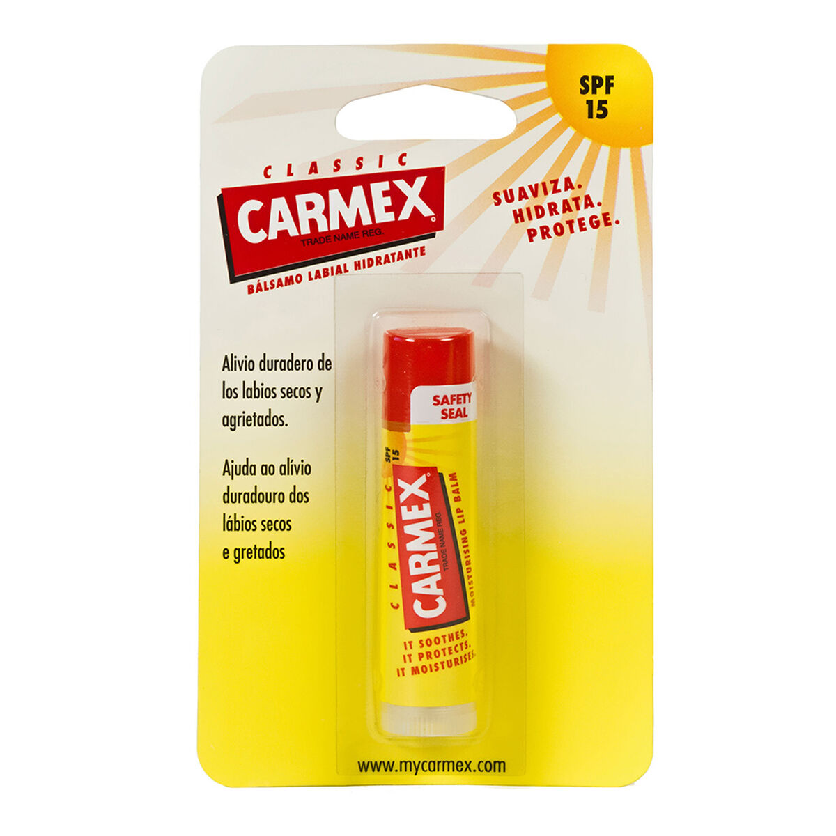Moisturising Lip Balm Carmex Classic Yellow Black Spf 15 Stick-1