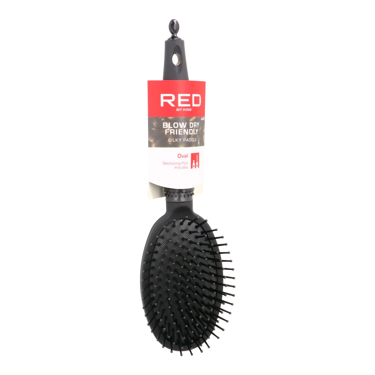 Entwirrende Haarbürste Red Kiss Kiss Rubberized Black Oval-0