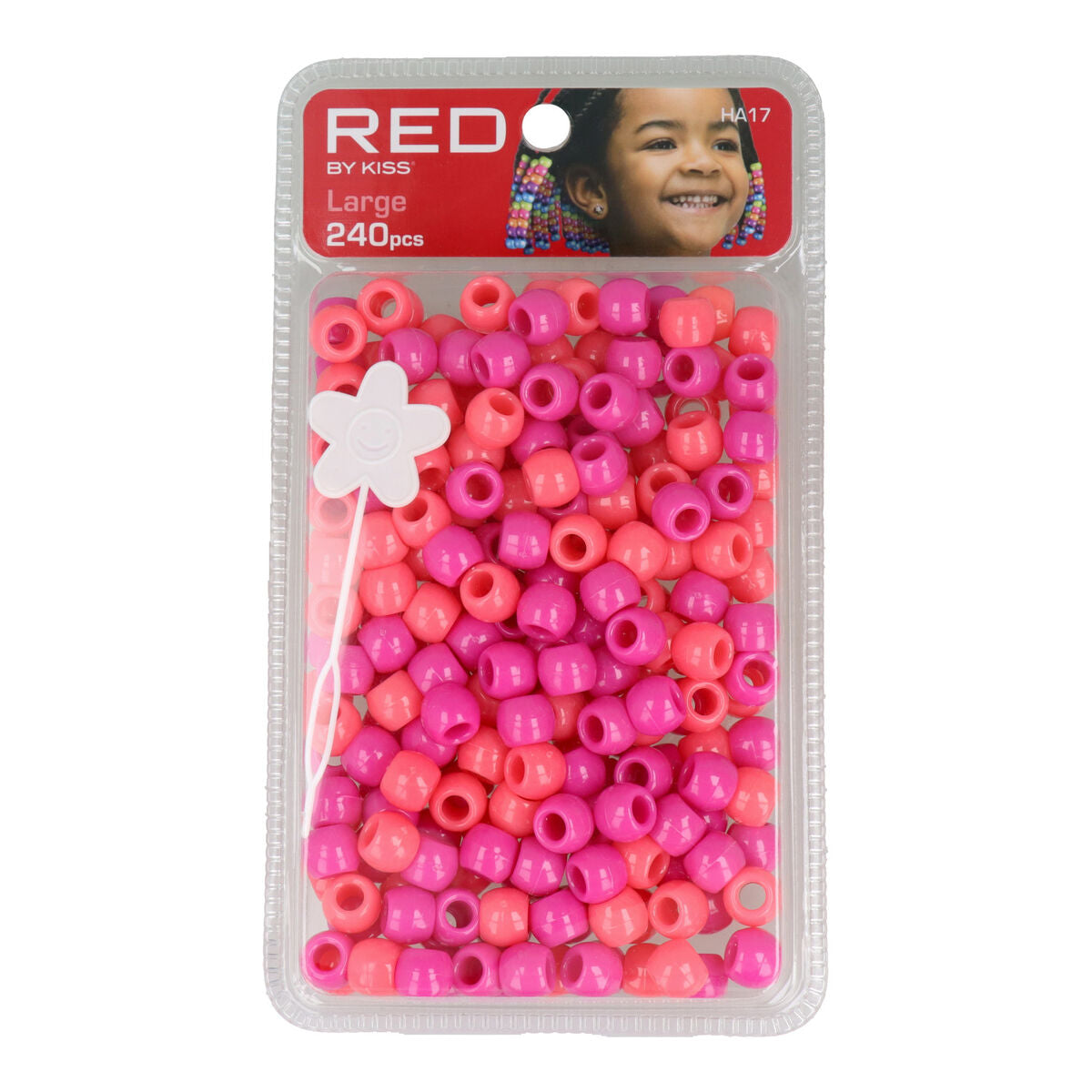 Glasperlen Red Kiss Kiss L Pink 240 Stück-0