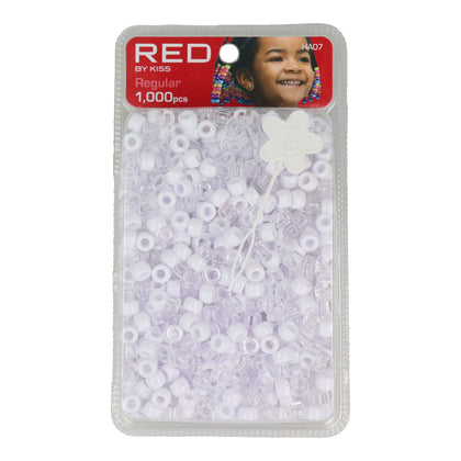 Perle di vetro Red Kiss Kiss Regular Bianche Trasparenti 1000 Pezzi