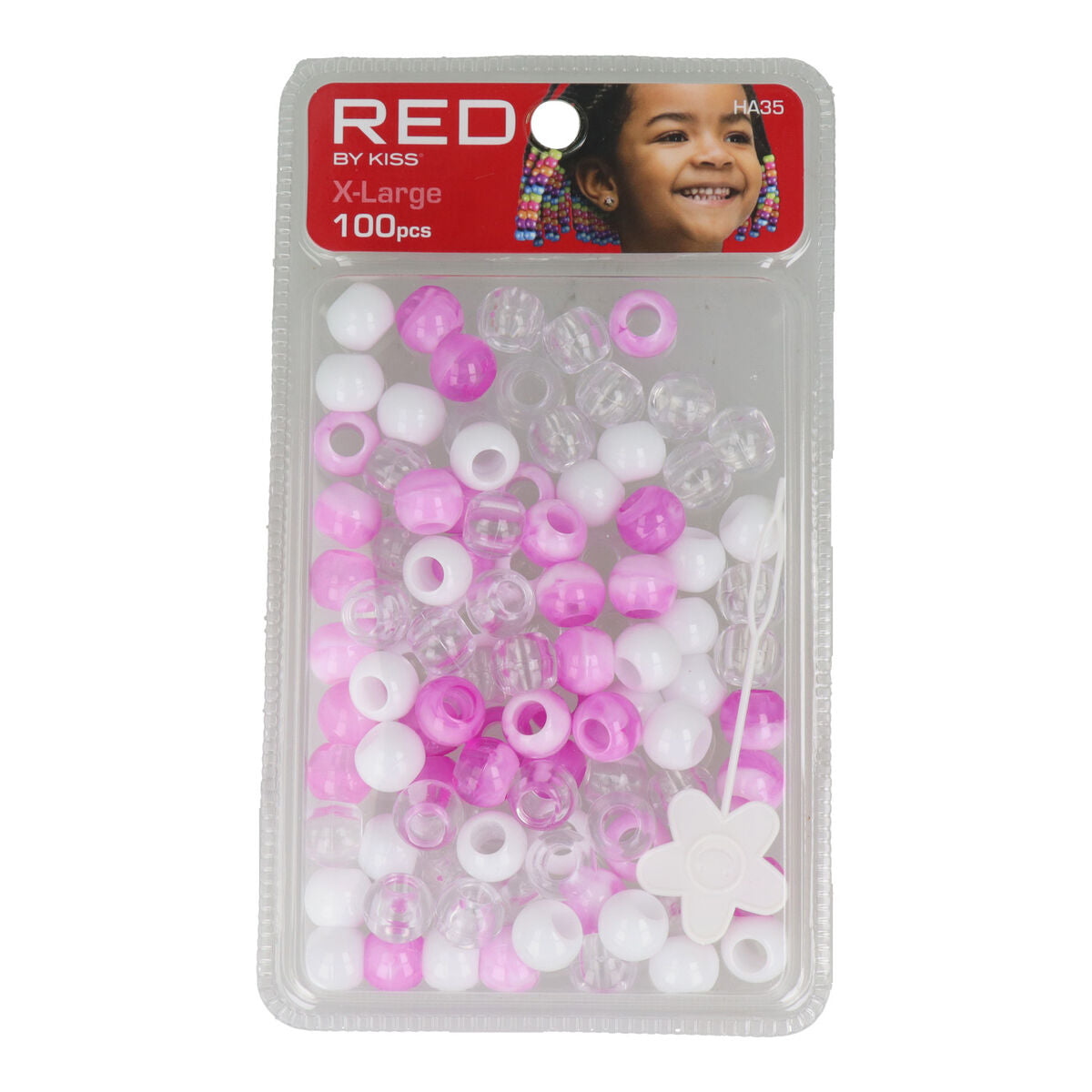 Glasperlen Red Kiss Kiss Xl Weiß Rosa 100 Stück-0