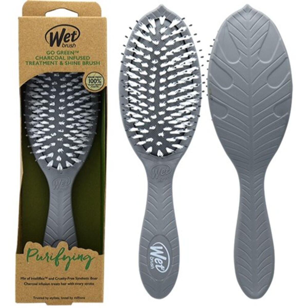 Entwirrende Haarbürste The Wet Brush Go Green Grey Softening-0