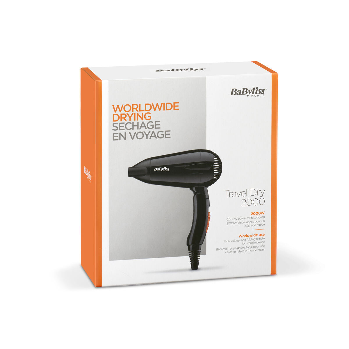 Asciugacapelli 5344E Babyliss Travel Dry 2000 Nero 2000 W-7