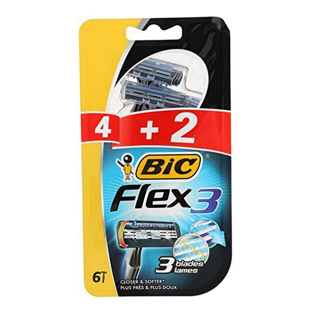 Manual shaving razor Bic 009219 Black (4 Units) (6 uds)-0