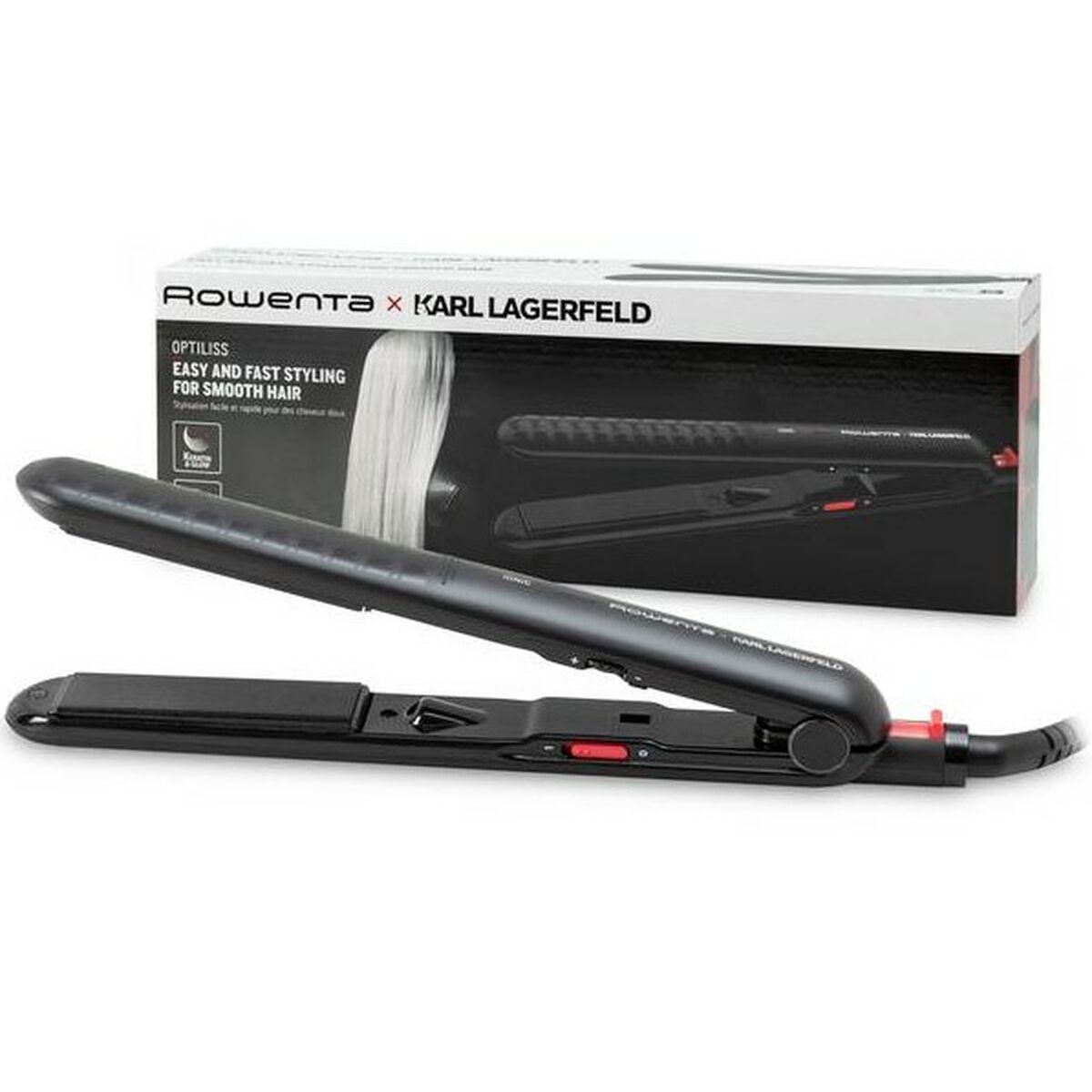 Piastra per capelli Rowenta SF321L Nero/Rosso-0