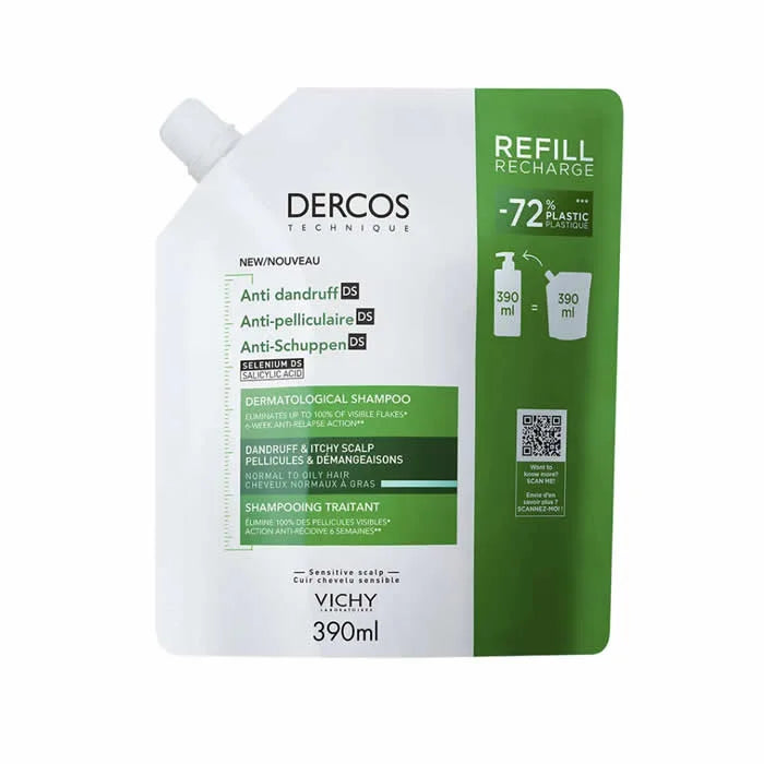 Vichy Dercos Anti-dandruff shampoo Normal to Oily Hair Ecorefill 390 ml