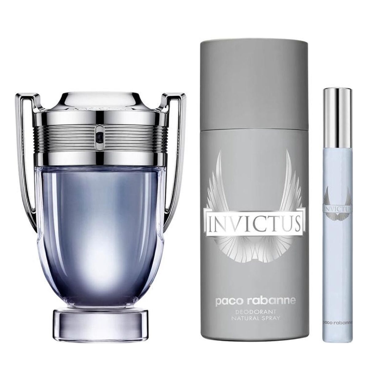 Set Profumo Uomo Paco Rabanne 3 Pezzi Invictus-0