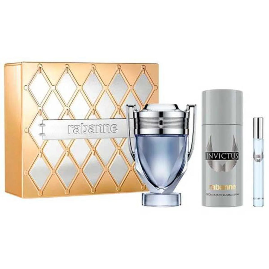 Paco Rabanne cofanetto Invictus eau de toilette 100 ml deodorante 150 ml eau de toilette 10 ml