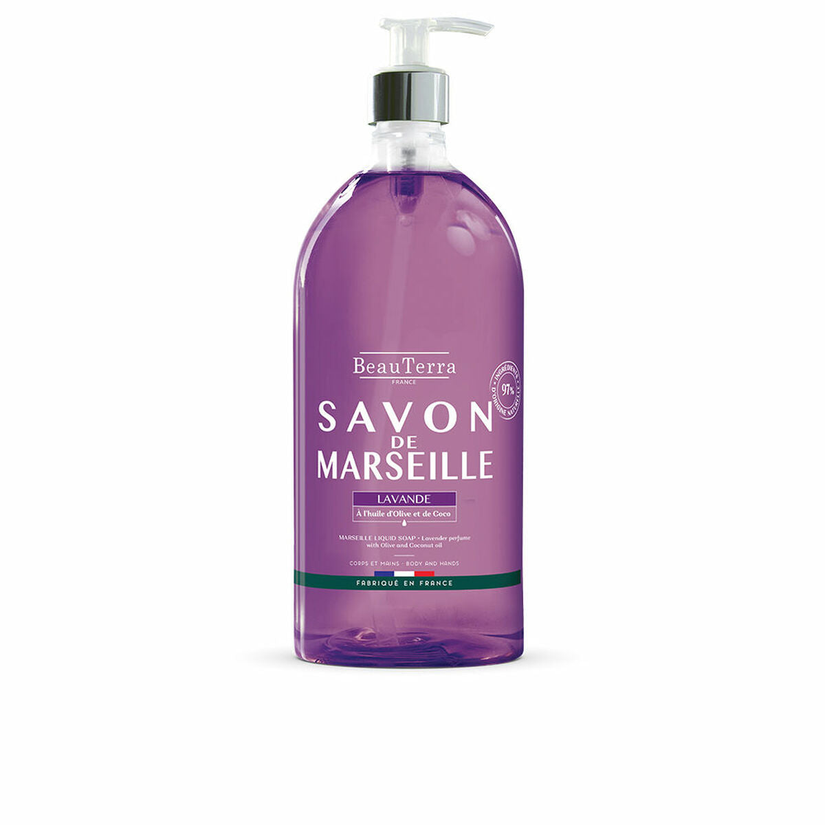Flüssigseife Beauterra Marseille Hände Universal Lavendel 1 L-0